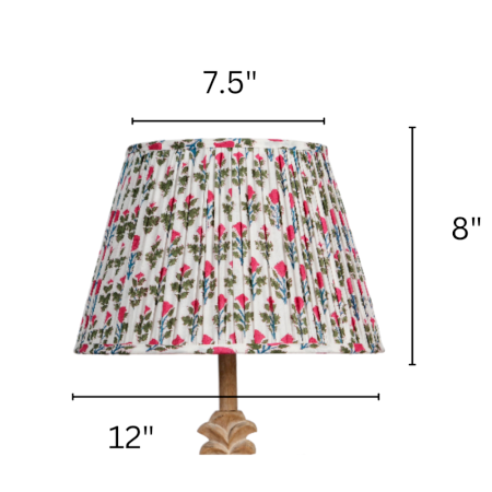 White Pink Block Print Empire Lampshade Medium